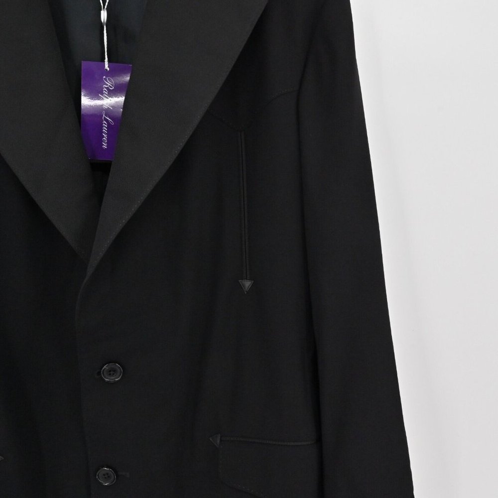 NEW RALPH LAUREN Purple Label Womens Black Wool Blazer Jacket Size 14 MSRP $2690 - Picture 4 of 10